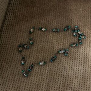Turquoise and Patterned Seed
Bead Necklace